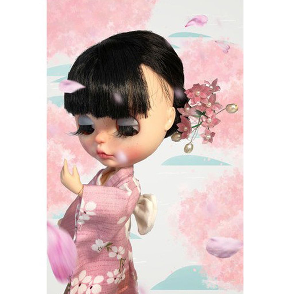magideal fashion metal hairpin with pink sakura pattern for 1 6