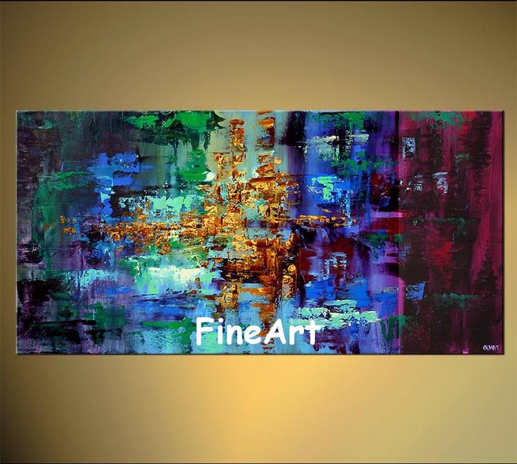 Hand Painted Acrylic Abstract Bright Color Oil Paintings Canvas Best Painting Quality Whole Art Beauty Es Living Room D
