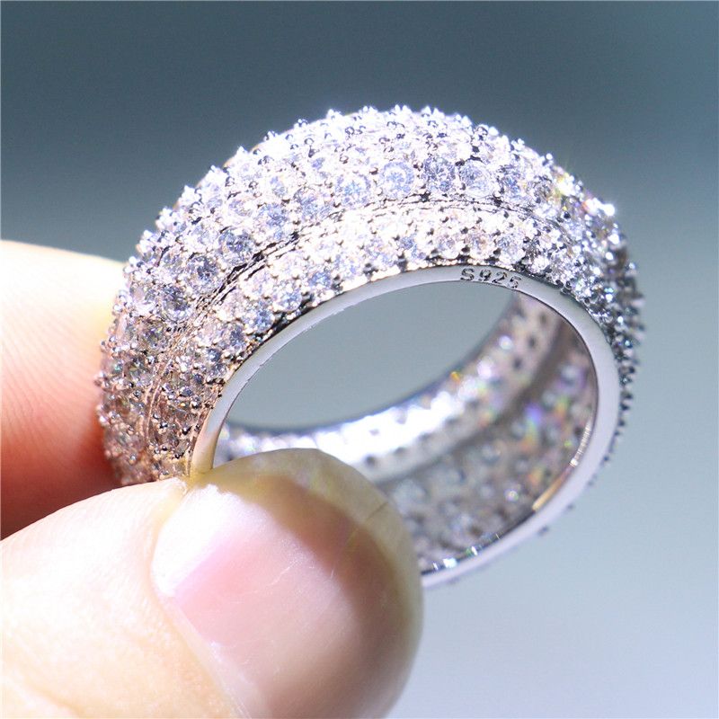 Luxury Women Handmade Wedding Jewelry White Gold Filled Engagement