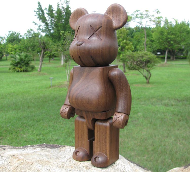 kaws wood bearbrick