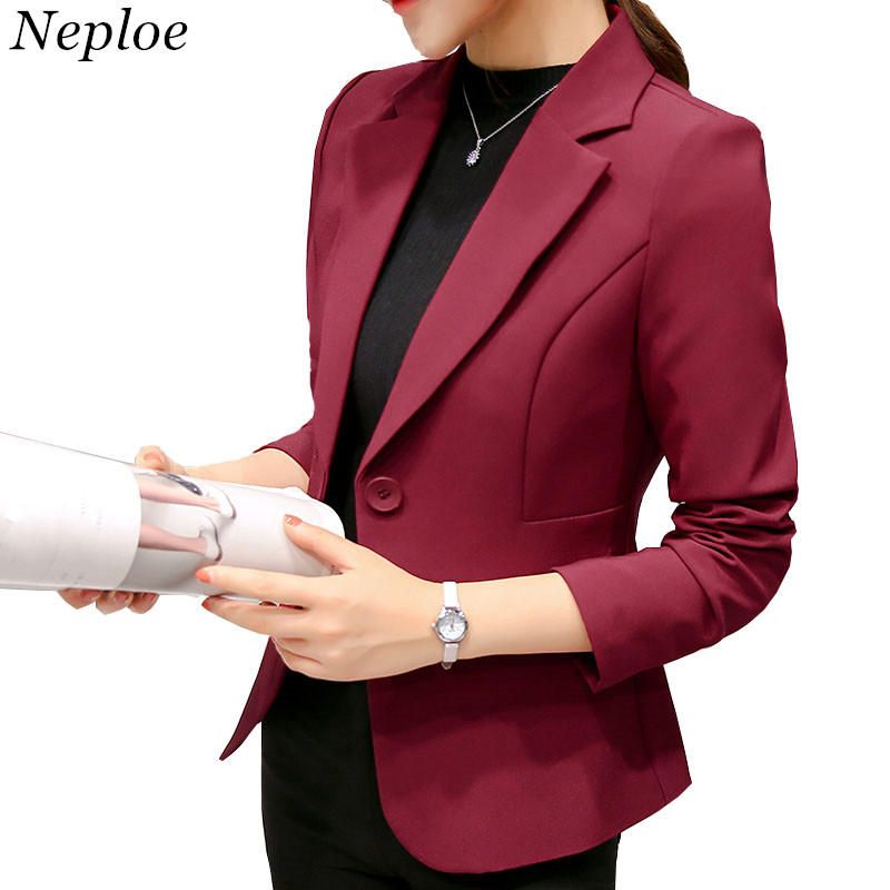 2019 Neploe Pocket Design Blazers Woman Office Wear Coat 2018 Autumn