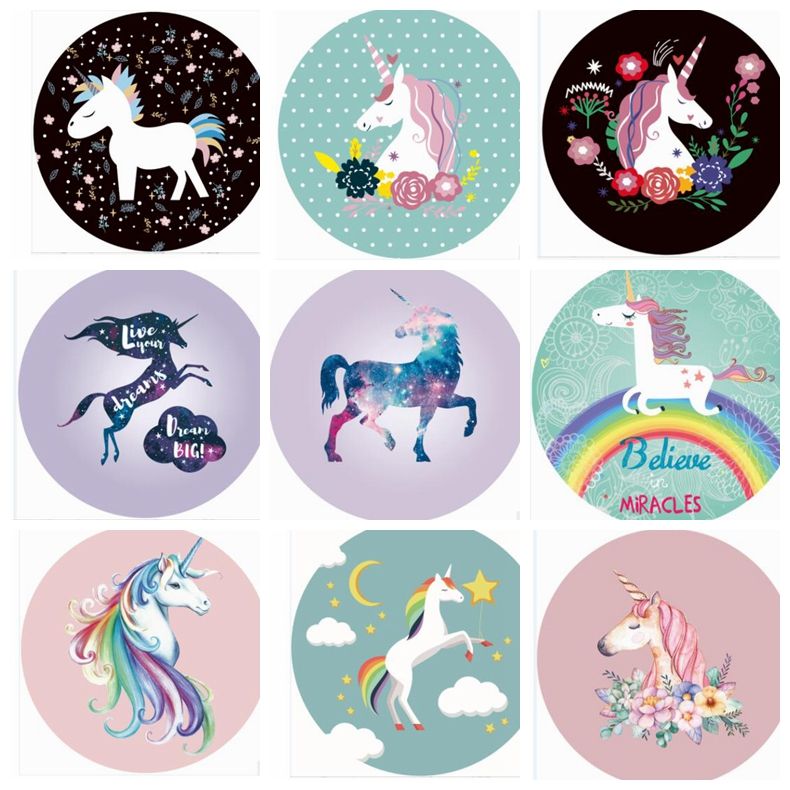 Licorne Serviette De Plage Ronde En Mousseline De Soie été Voyage Pique Nique Couverture Beach Cover Serviette De Bain De Natation Châle Kka5061