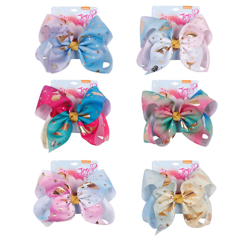 6/" 8/" Inch Cute Girls Hair Bows Grosgrain Ribbon Knot Large With Clip