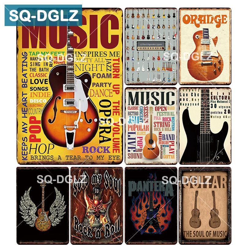 Acheter Sq Dglz Musique Guitare En Métal Signe Bar Décoration Murale