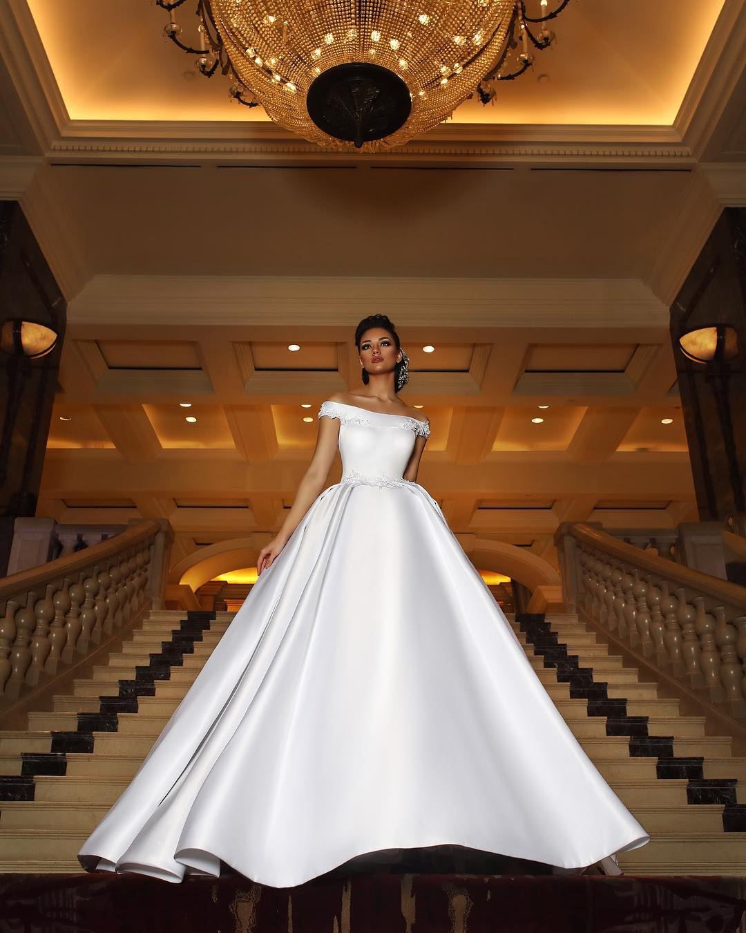 fitted wedding dress with long train