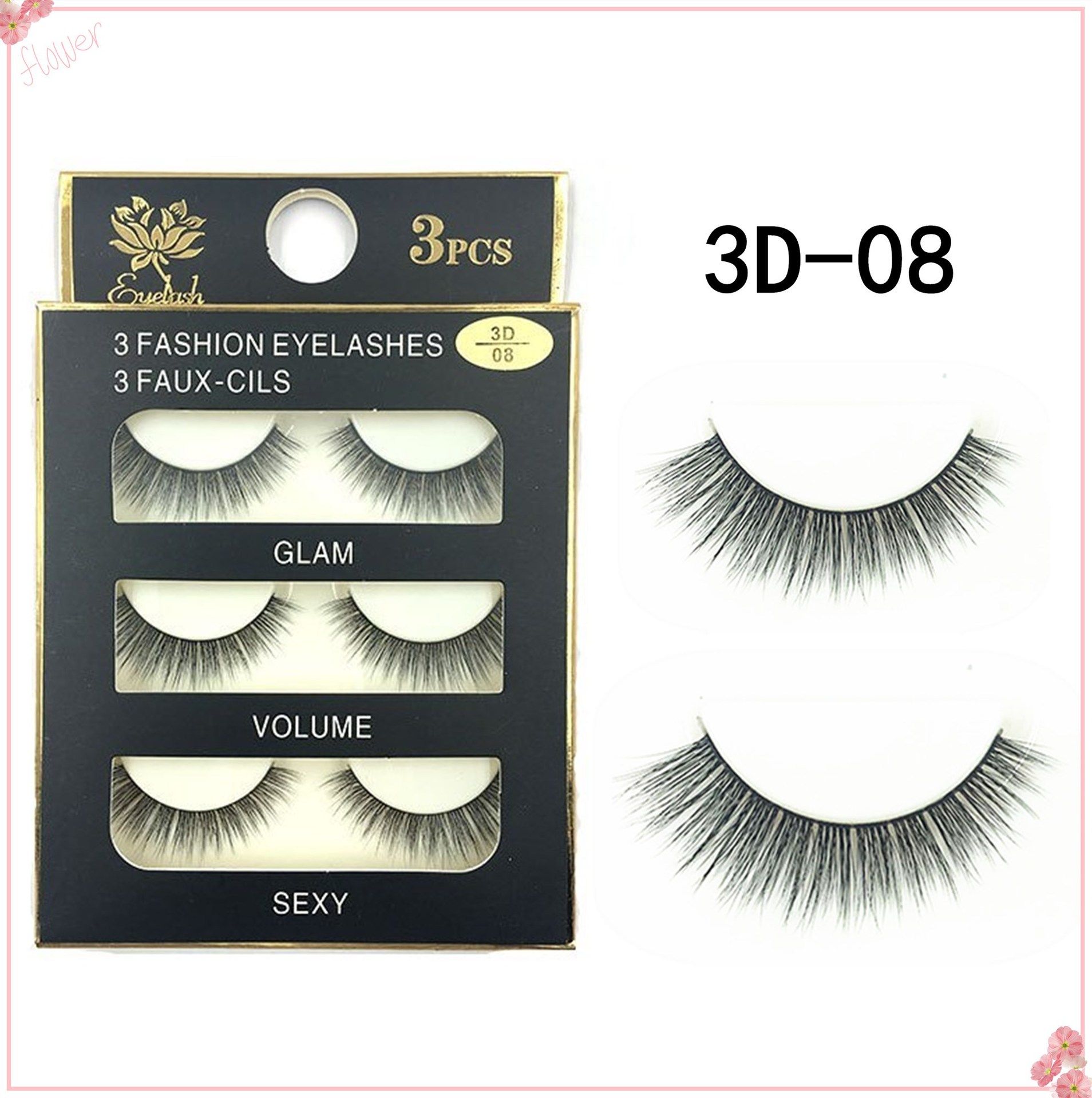 New Stye New 3D Natural Cross Thick Curly Messy False Eyelashes Long
