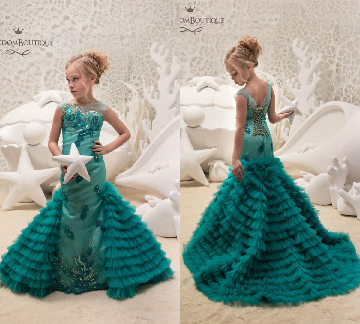 Flower Girl Dresses with Ruffled Train