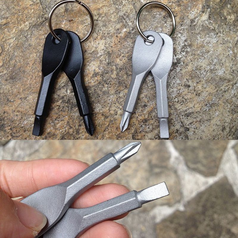 Screwdrivers Keychain Outdoor Pocket Mini Screwdriver Set Key Ring With