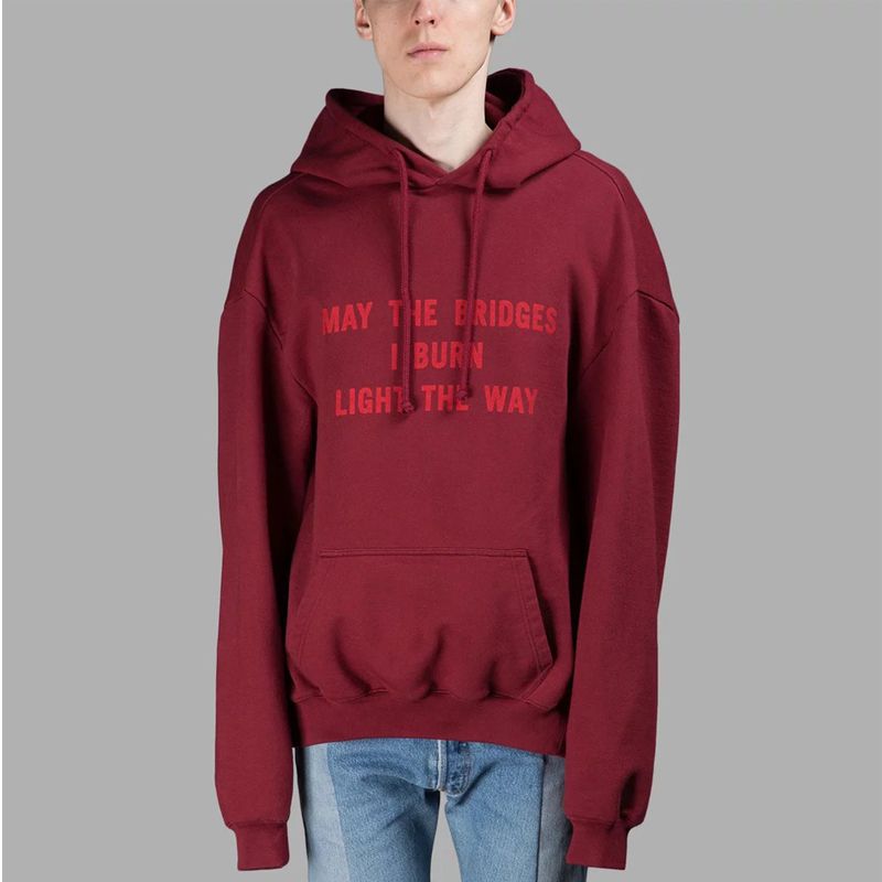 vetements red over your hoodie shirt