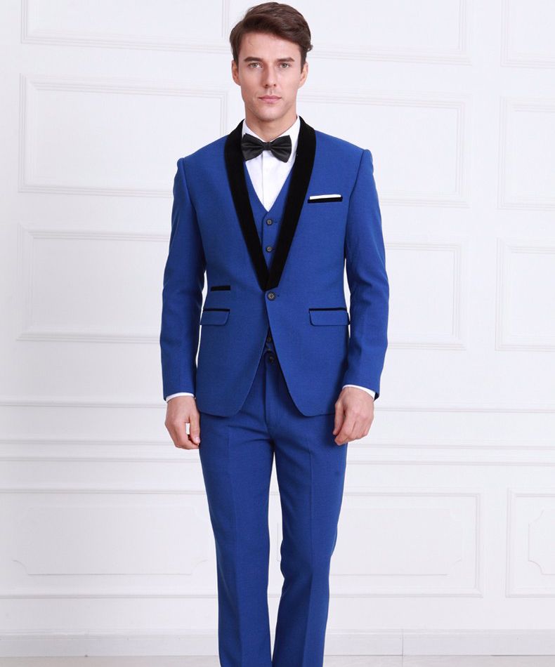 Compre Trajes De Hombre Slim Fit Por Encargo Royal Blue Tuxedo Inglaterra  Estilo De Novio De La Boda Prom Party Trajes De Hombre De Negocios Terno  Blazer Masculino 3 Piezas A 108,81