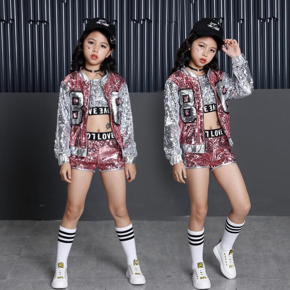 Competencia Hip Jazz Sequin Dance Girls Ballroom Trajes Hop Compre a7q0gUx