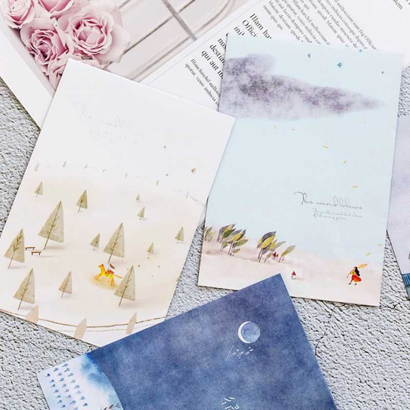 2018 cartoon the wind plant letter paper envelopes watercolor