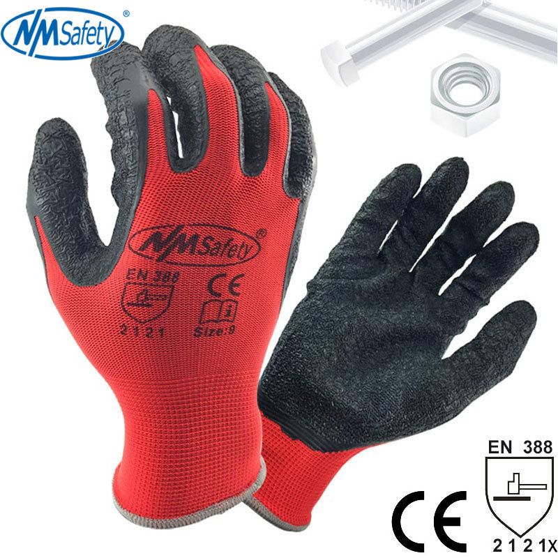 red latex coated knit work gloves Lesbian guide strap on sex