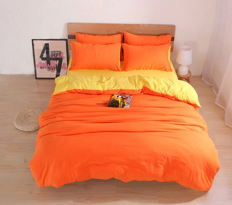 Solid Bedding Sets Custom Size Duvet Cover Set Usa Russia Bed Solid Bedding Sets Custom Size Duvet Cover Set Usa Russia Bed Two Tone Yellow Orange Bedclothes Twin King Covers From Adeir
