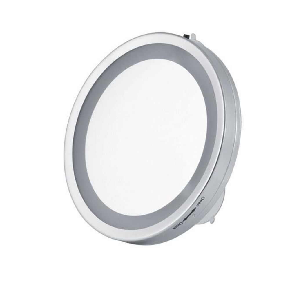 5 Times Makeup Mirror Shaving Glass Vacuum Suction Cup Led Light Make Up Magnifying Amplification Bathroom