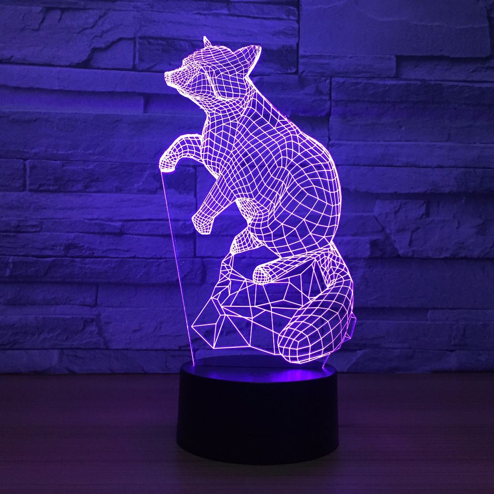 2019 Change Lave Lamp Fox Figure 3d Light Sleeping Nightlight Touch 7 Color Change Lave Lamp Fox Figure 3d Light Sleeping Nightlight Touch Usb Table Illusion Mood Dimming Drop Free