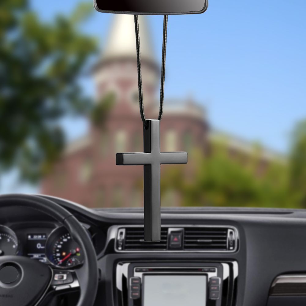 Car Pendant Interior Metal Cross Jesus Christian Religious Rearview