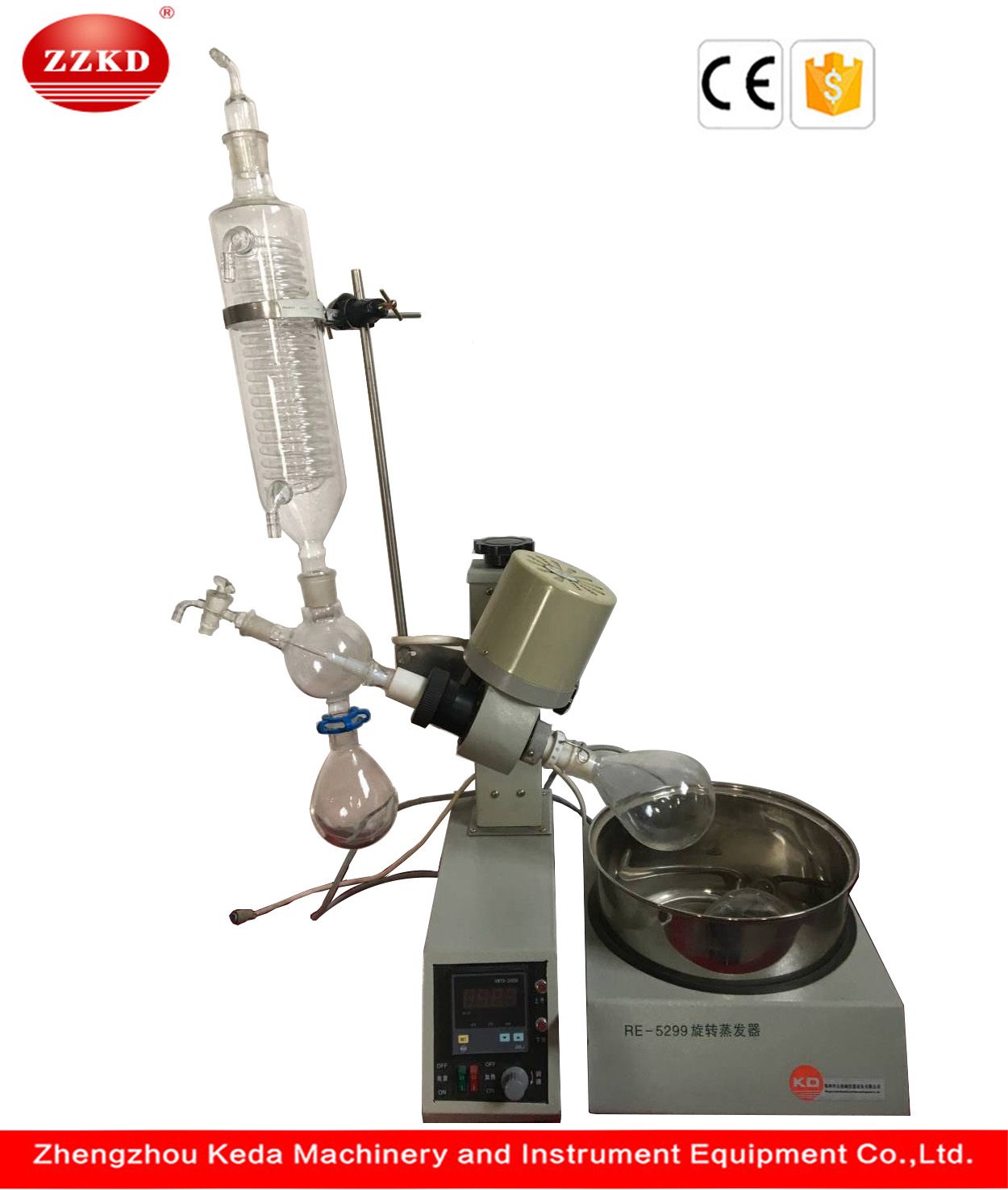 2019 ZZKD 2L Rotary Evaporator Lab RE5299 Rotovap Evaporation Apparatus