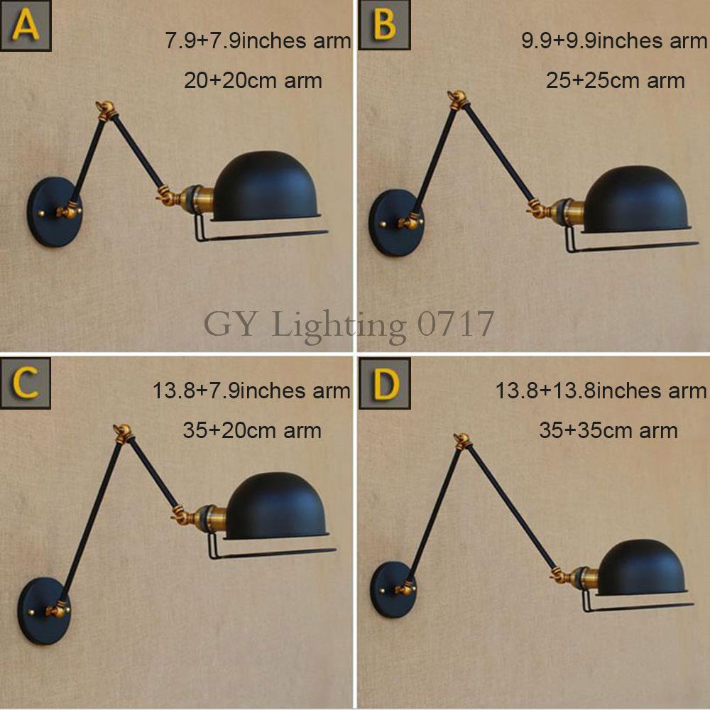 Wall Sconce Antique Brass Light Lamp Industrial Retro Swing Arm Fixture Modern E27 Art Deco Wandlamp Industrieel