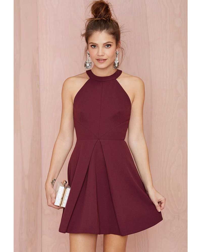 Vestidos Cortos Vino Tinto Flash Sales, 60% OFF | www.ingeniovirtual.com