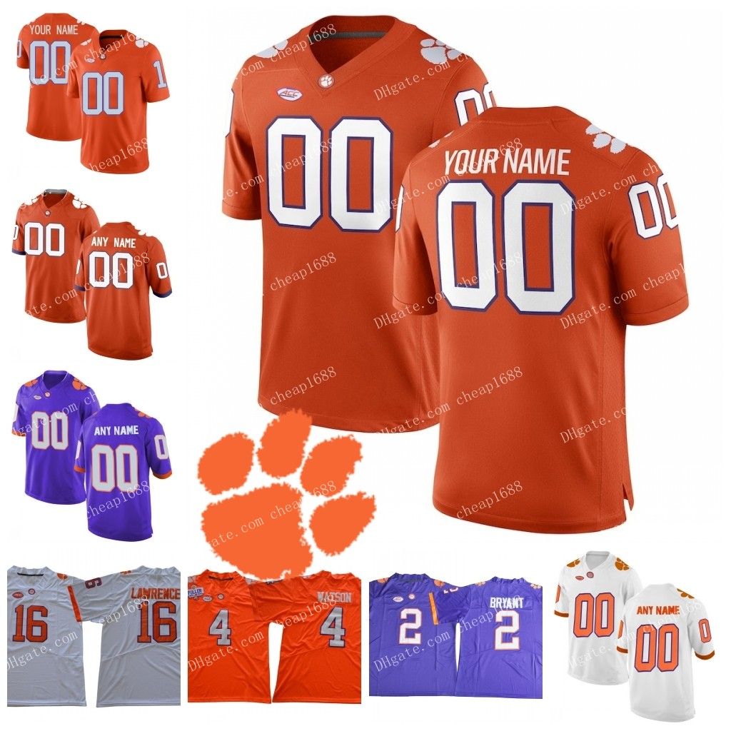 2018 Custom Clemson Tigers College Football 2 Bryant 4 Watson 13