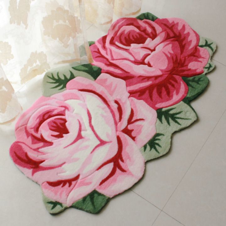 Rose Flower Shaped Rugs And Carpets Large Area Rug For Living Room Rose Flower Shaped Rugs And Carpets Large Area Rug For Living Room Sofa Window Gy Decorative Carpet Bedroom Bedside Mat Blanket Black White Striped