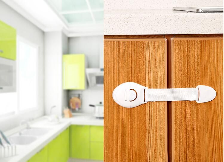 Baby Drawer Lock Multi Function Paste Type White Childproof Locks