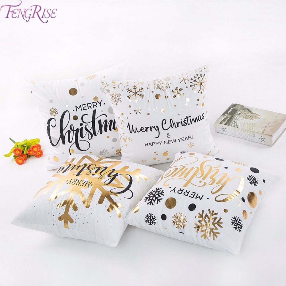 Acquista Fengrise 45x45cm Cotone Lino Buon Natale Federa Decorazioni
