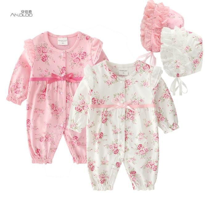 Newborn Baby Girl Kids Clothes 0 3 Months Formal Rompers Autumn