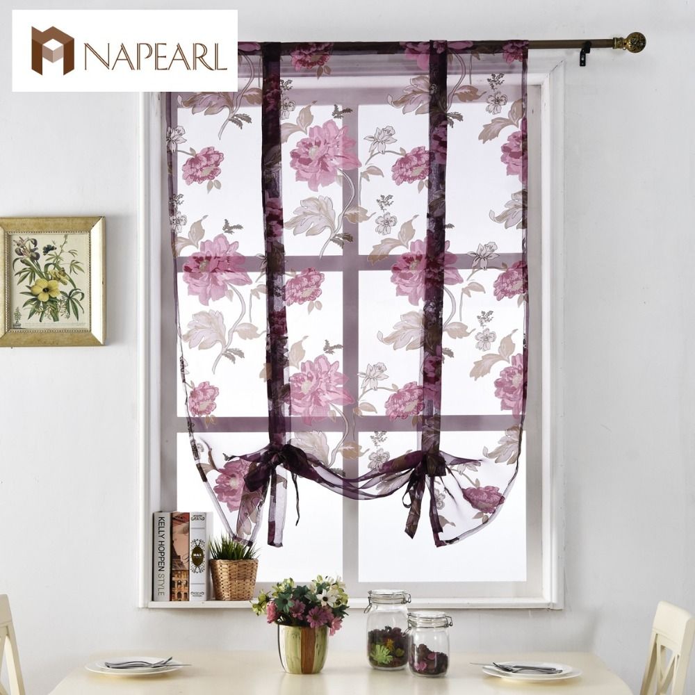 Fl Roman Curtains Short Kitchen Valance Purple Tulle Fl Roman Curtains Short Kitchen Valance Purple Tulle Fabrics Sheer Panel Modern Flower Window Treatment Treatments Curtain