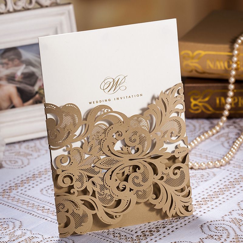 Elegant Wedding Invitations Laser Cut Free Custom Wedding