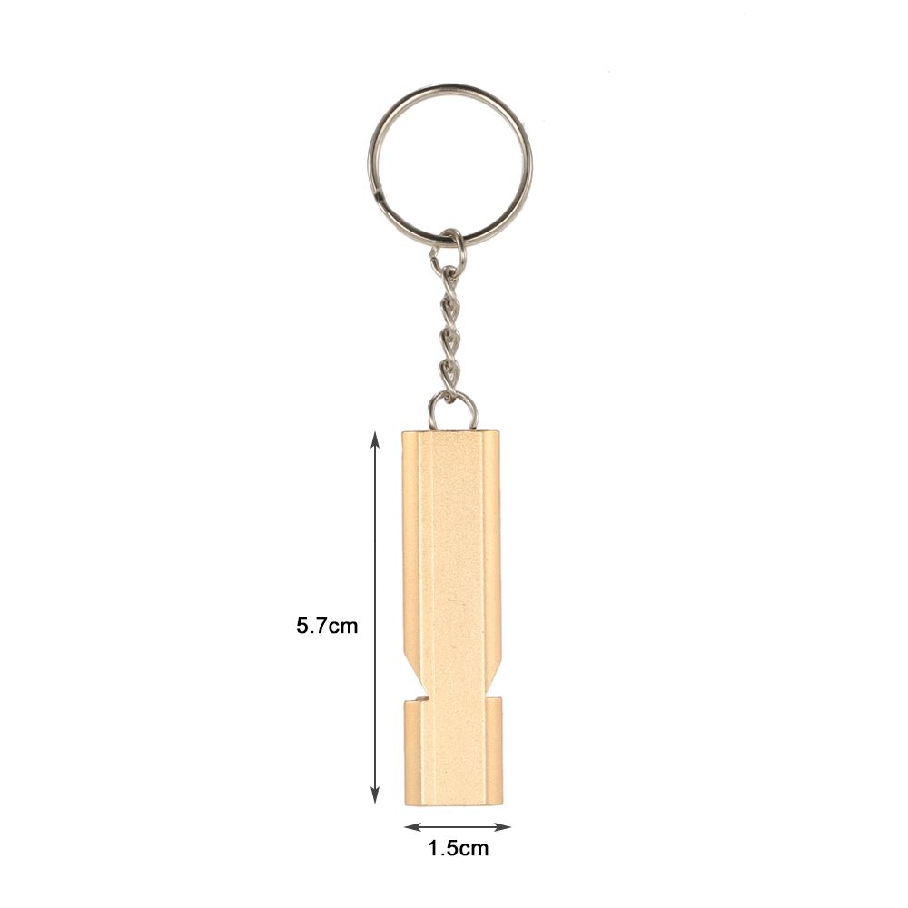 Pendentif Porte-cl/és Sifflet /équipement de sifflet de Survie en Plein air /à Double Tube sifflet de Survie /à Double fr/équence en Alliage daluminium Plat