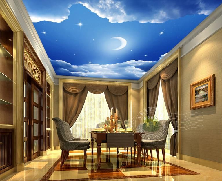 Großhandel 3d Kundenspezifische Tapete Dekoration 3d Decke Wandbilder