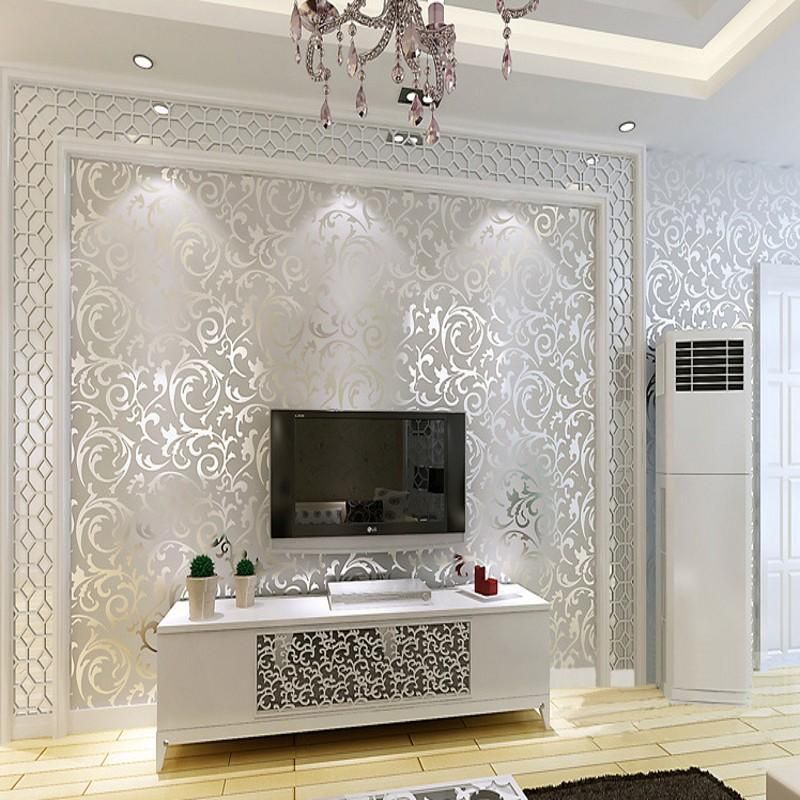 Beibehang Wallpaper For Walls 3 D European Hd Wallpaper 3d Bedroom Living Room Beige Yellow Silver Gray 3d
