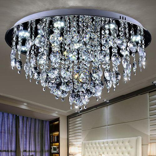 Modern Dimmable Led Round Crystal Chandeliers Light Decor Chandelier Modern Dimmable Led Round Crystal Chandeliers Light Decor Chandelier Pendant Lightings Fixture For Living Room Bedroom Guest Hotel