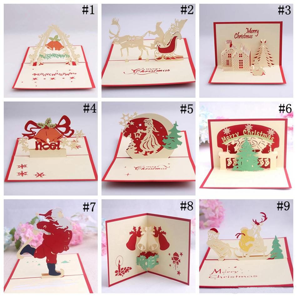 Handmade Christmas Card 3d Pop Up Greeting Card Christmas Bell Party Invitations Paper Card Personalized Keepsakes Postcards Bday Cards Beautiful Birthday