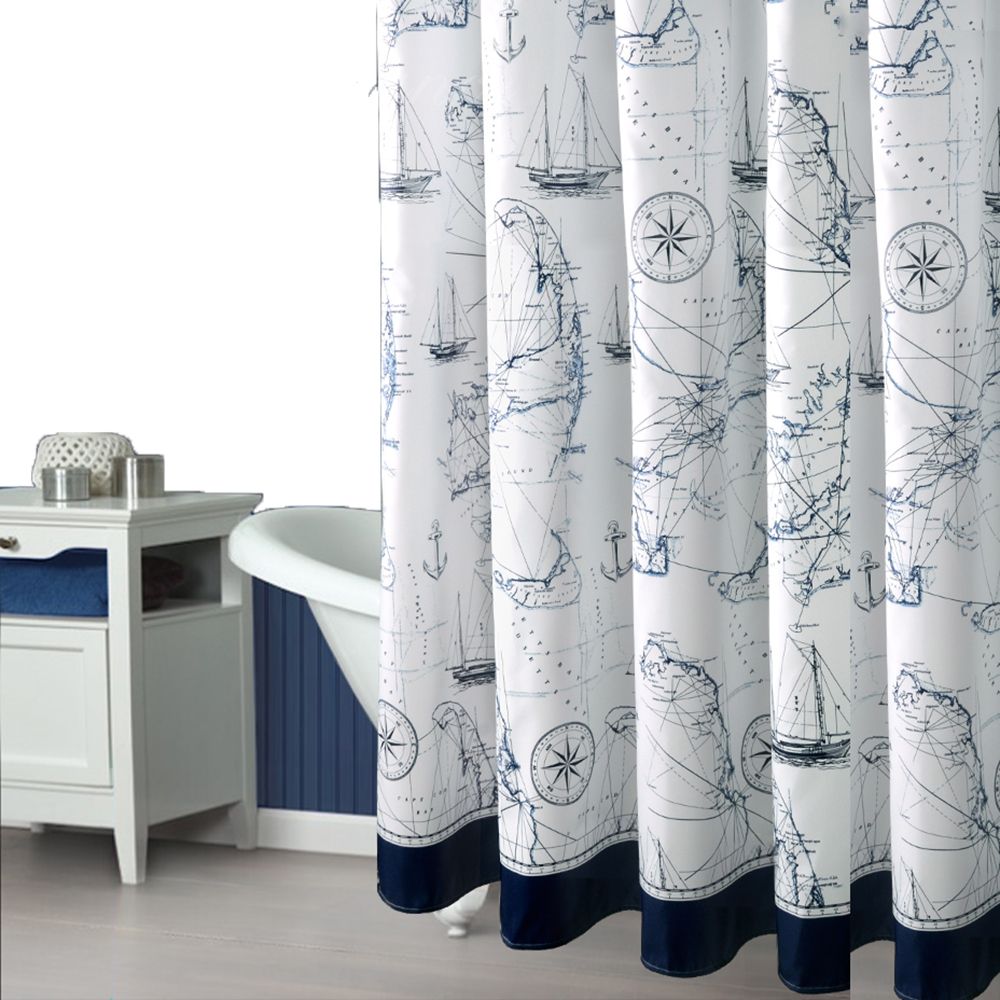 Modern Romantic Sailing Fabric Shower Curtains Liners Non Toxic Modern Romantic Sailing Fabric Shower Curtains Liners Non Toxic Waterproof Mildew Free Water Repellent Metal Grommets Heavy Hem Curtain Liner