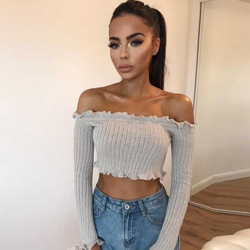 Hot Sexy Girl Multi Color Halter Backless Off Shoulder Crop Top Women ...