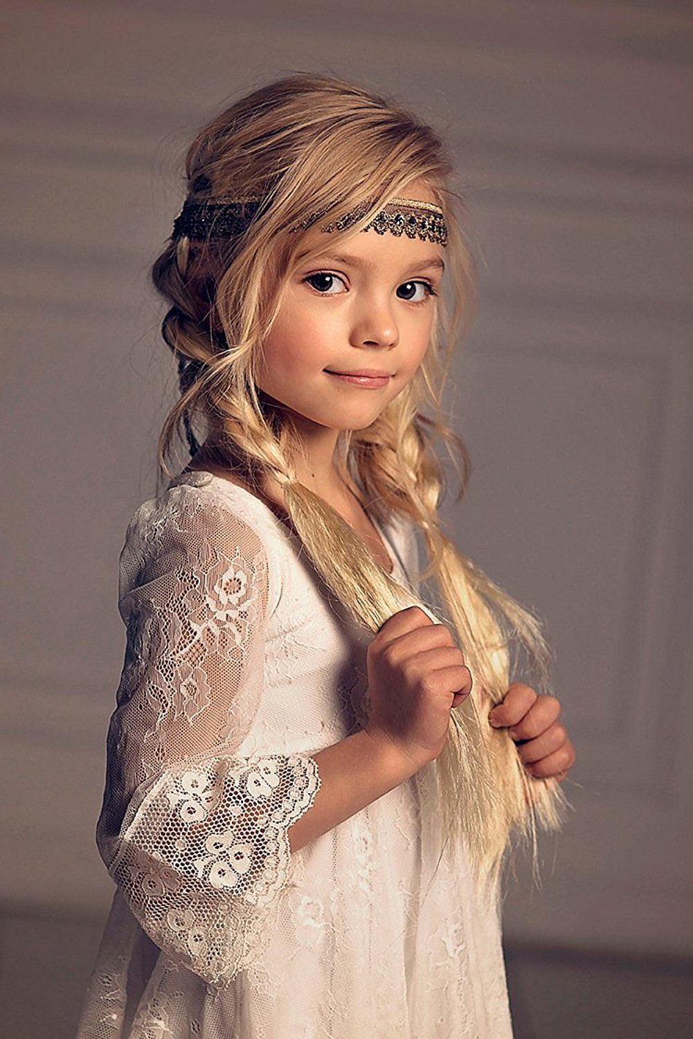 Compre Nova Chegada Do Laco Estilo Country Flower Girls Dresses