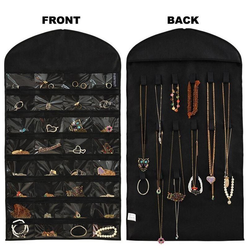 Large 84*46cm Hanging Storage Bag Jewelry Holder Necklace Bracelet