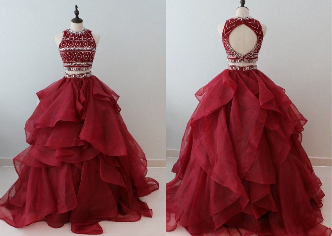 Red Mermaid Style Organza Dress