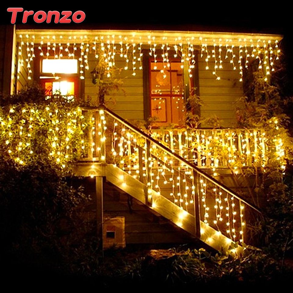 Tronzo Diy Tree Led Light Ornament 4m Multicolor Icicle Curtain