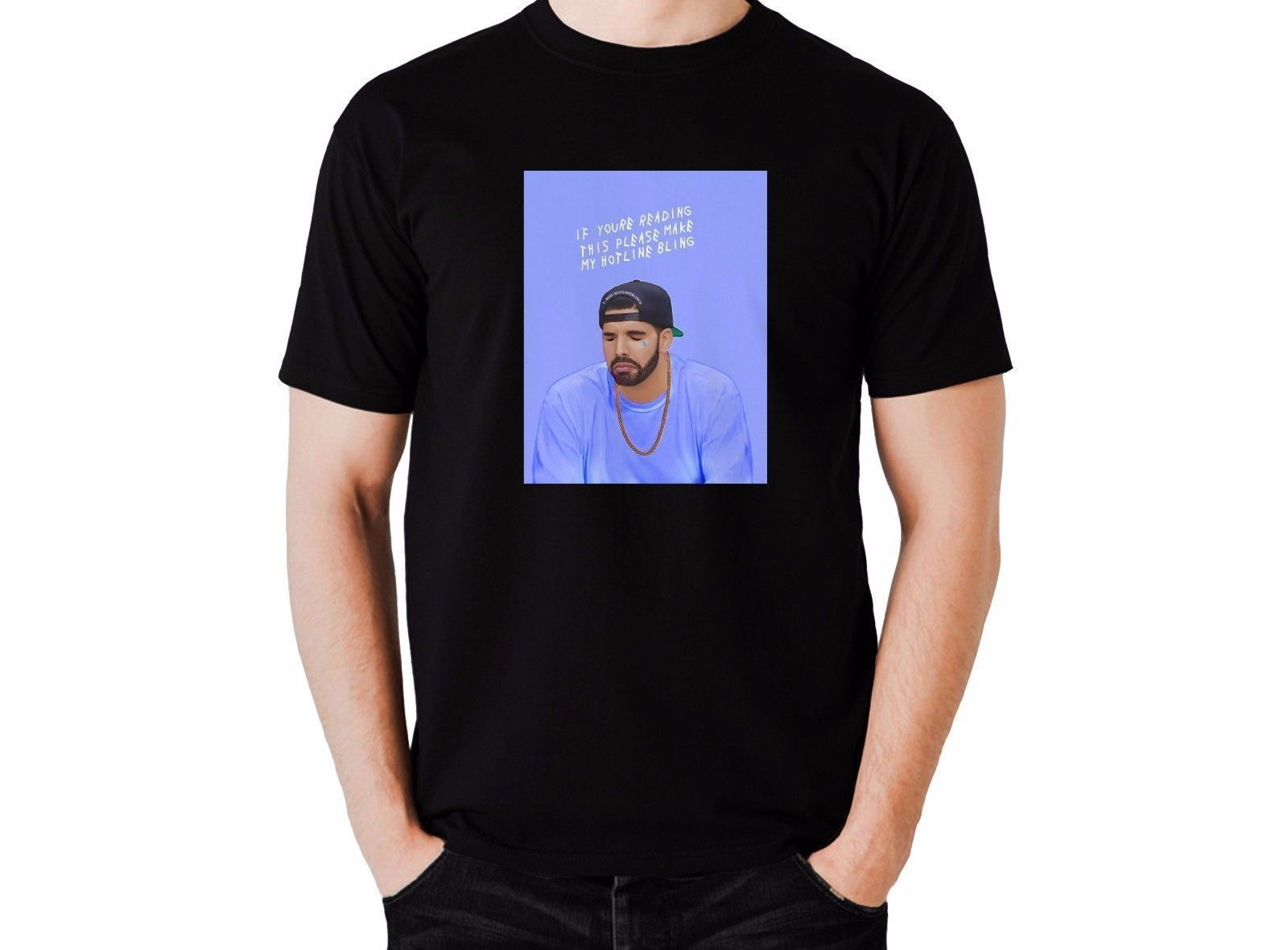 Bling Drake Summer Sixteen T Shirt Summer Short Sleeves New Fashion T Shirt Male Battery Funny Cotton Tops
