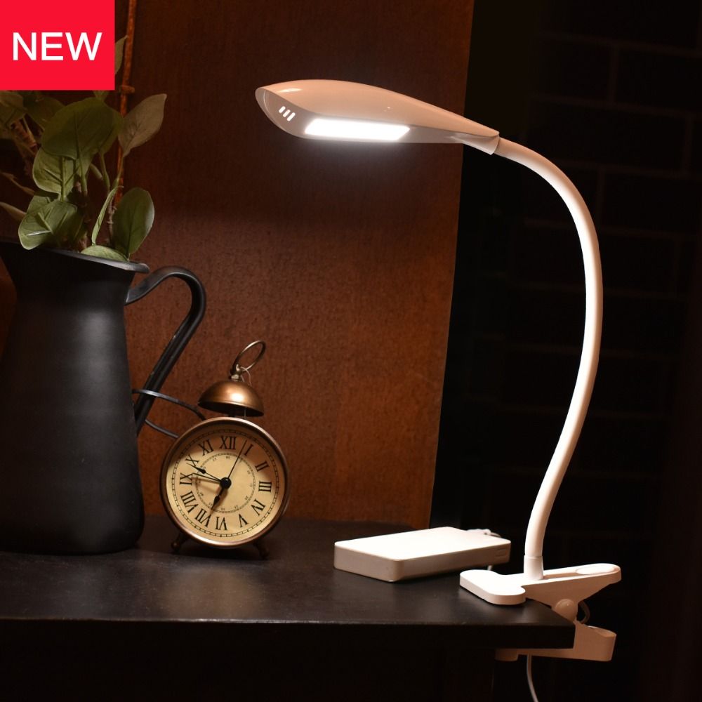 2018 Clip On Desk Lamp Table With Clamp 3 Level Dimmer Flexible 2018 Clip On Desk Lamp Table With Clamp 3 Level Dimmer Flexible Gooseneck Book Reading Lights For Bed Battery Powered Usb Port From Alluring