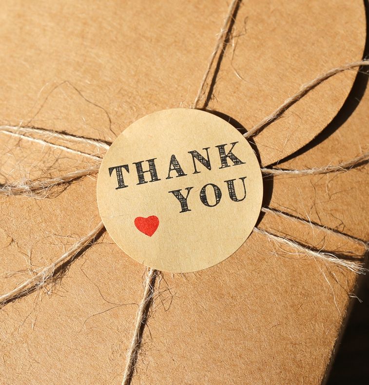 red heart kraft thank you stickers kraft thank you stickers
