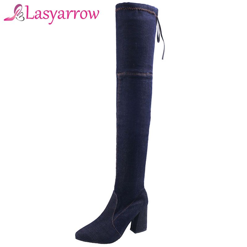 Stivali Di Acquista Donna Scarpe Lasyarrow Jeans Blu Tacchi Alti 80wOnPk