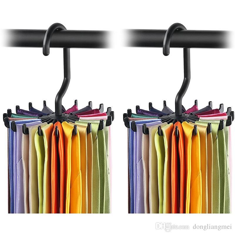 2018 Rotating Tie Rack Organizer Hanger Closet Hanging 2018 Rotating Tie Rack Organizer Hanger Closet Hanging Storage Scarf Holds 20 Neck Ties Hook Wn333 From Dongliangmei No1