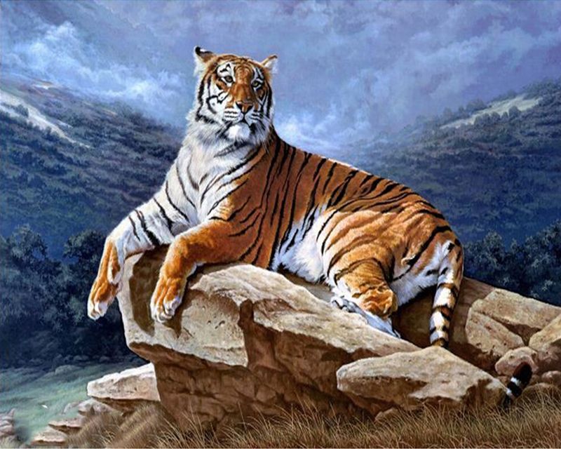 Compre Diamante Bordado Tigre Pintado Pele Tigre Completa 5d Diy