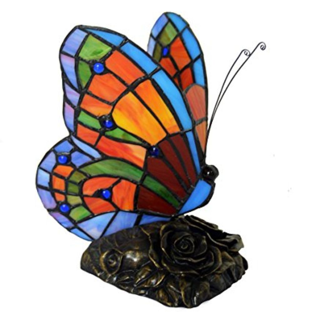 2018 Tiffany Style Stained Glass Erfly Accent Table Lamp With 2018 Tiffany Style Stained Glass Erfly Accent Table Lamp With Handmade Shade Art Pure Hand Colored From Godos
