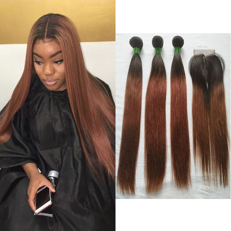 2020 malaysian ombre #1b/#33 two tone color straight human
